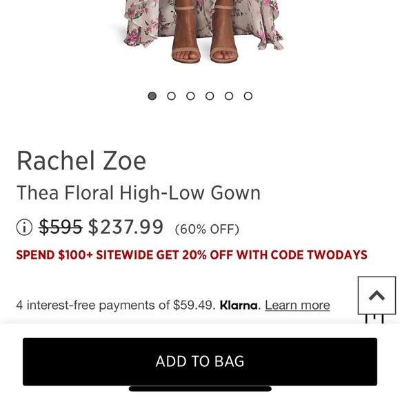 NWT Rachel Zoe High-Low Ruffle Gown. Size 0. - Picture 6 of 6